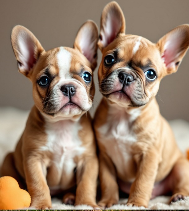 Fawn Pied French bulldog