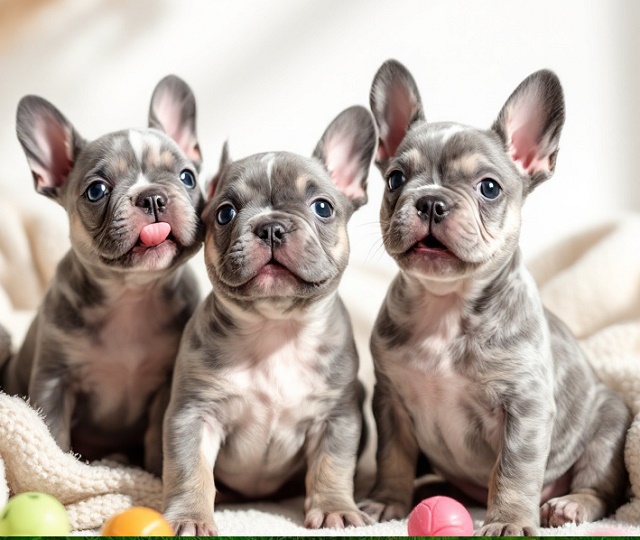 merle Pied French bulldog